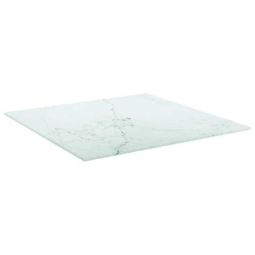 vidaXL-Piano-Tavolo-Bianco-50x50-cm-6mm-Vetro-Temperato-Aspetto-Marmo