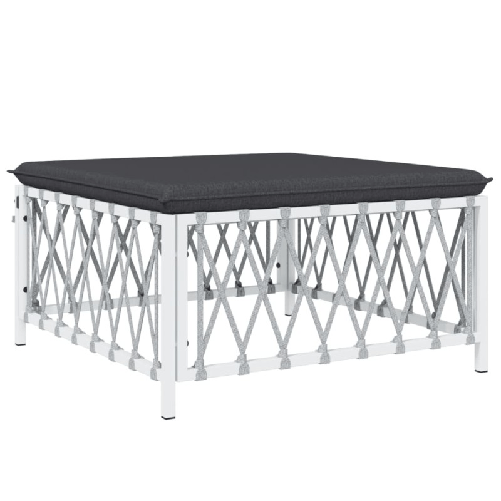 vidaXL-Set-Salotto-da-Giardino-8-pz-con-Cuscini-in-Acciaio-Bianco