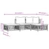 vidaXL-Set-Salotto-da-Giardino-4-pz-con-Cuscini-in-Acciaio-Bianco