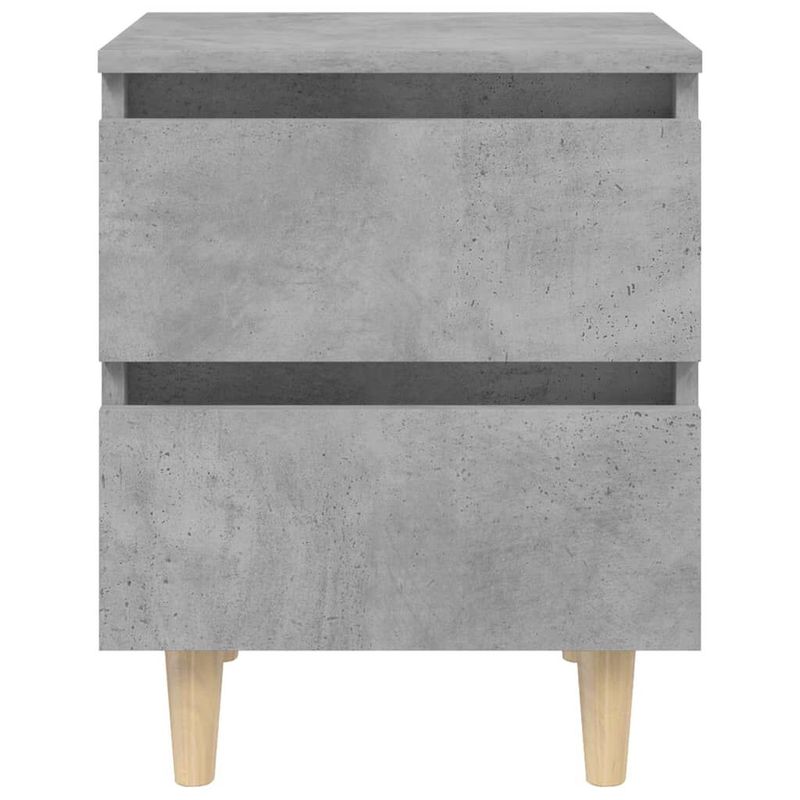 vidaXL-Comodino-Gambe-in-Massello-di-Pino-Grigio-Cemento-40x35x50-cm