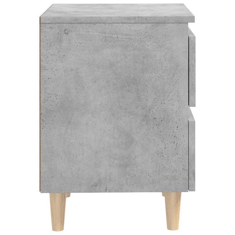 vidaXL-Comodino-Gambe-in-Massello-di-Pino-Grigio-Cemento-40x35x50-cm