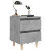 vidaXL-Comodino-Gambe-in-Massello-di-Pino-Grigio-Cemento-40x35x50-cm