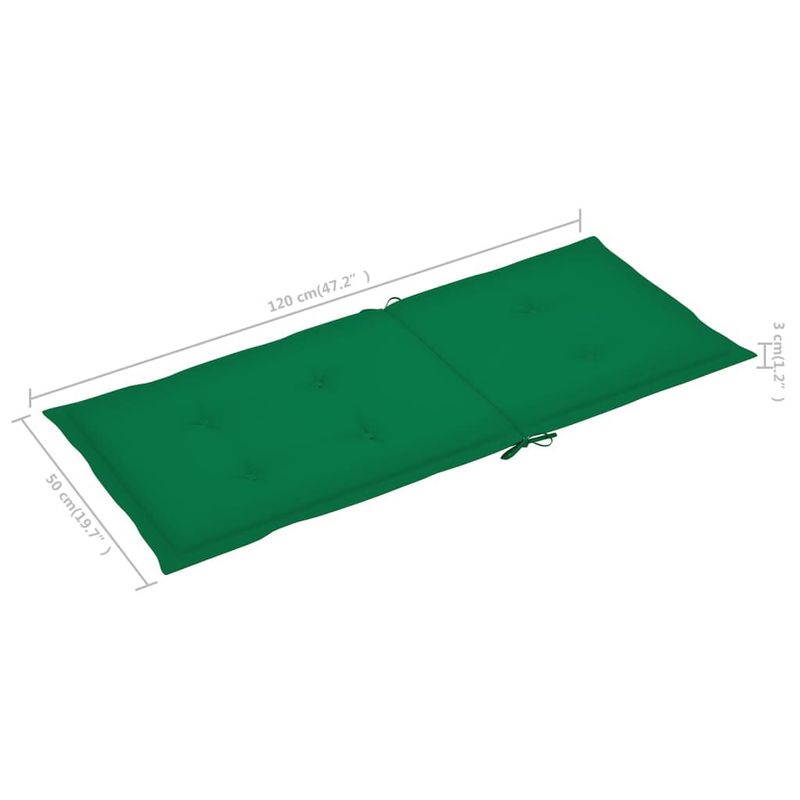 vidaXL-Sedie-da-Giardino-4-pz-con-Cuscini-Verdi-Massello-di-Teak