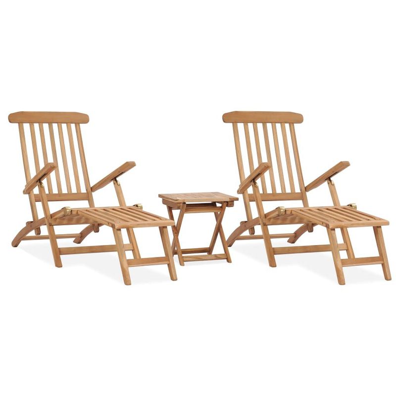 vidaXL-Sdraio-da-Giardino-con-Poggiapiedi-e-Tavolino-in-Teak-Massello