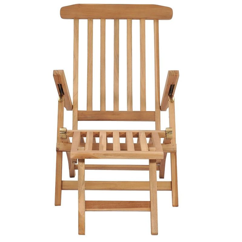 vidaXL-Sdraio-da-Giardino-con-Poggiapiedi-e-Tavolino-in-Teak-Massello