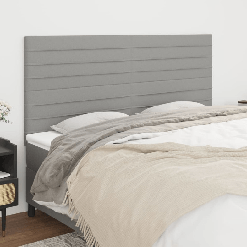 Testiera-4-pz-Grigio-Chiaro-80x5x78-88-cm-in-Tessuto