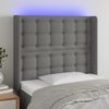 vidaXL-Testiera-a-LED-Grigio-Scuro-203x16x78-88-cm-in-Tessuto