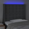 vidaXL-Testiera-a-LED-Grigio-Scuro-203x16x78-88-cm-in-Tessuto