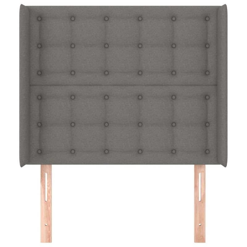 vidaXL-Testiera-ad-Orecchio-Grigio-Scuro-203x16x78-88-cm-in-Tessuto