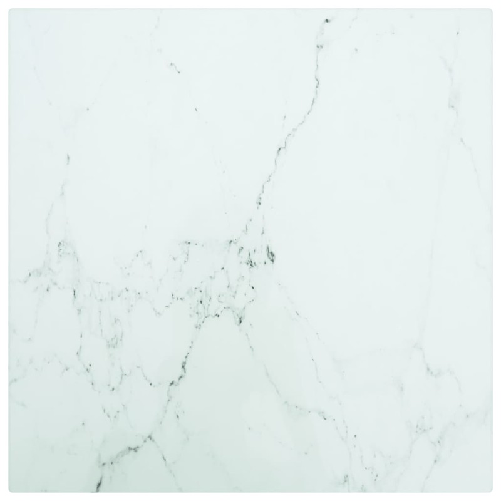 vidaXL-Piano-Tavolo-Bianco-30x30-cm-6mm-Vetro-Temperato-Aspetto-Marmo