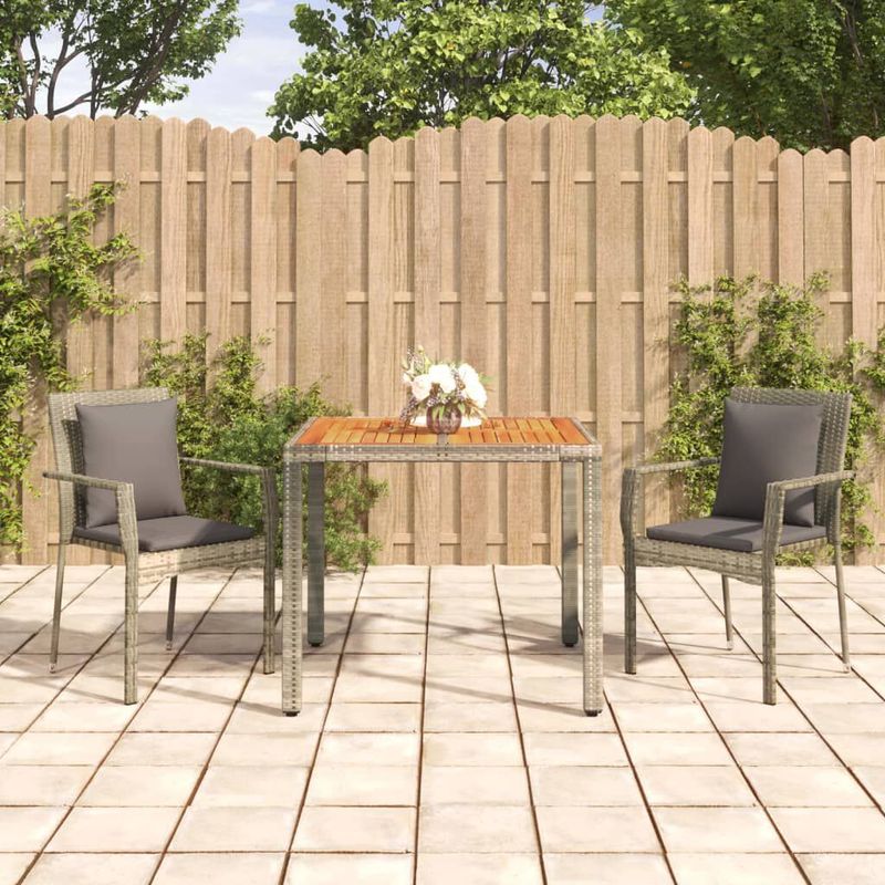 Set-da-Pranzo-da-Giardino-3-pz-con-Cuscini-in-Polyrattan-Grigio