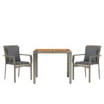 Set-da-Pranzo-da-Giardino-3-pz-con-Cuscini-in-Polyrattan-Grigio