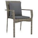 Set-da-Pranzo-da-Giardino-3-pz-con-Cuscini-in-Polyrattan-Grigio