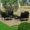 Set-Divani-da-Giardino-5-pz-con-Cuscini-Neri-in-PVC