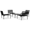 Set-Divani-da-Giardino-5-pz-con-Cuscini-Neri-in-PVC