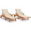 vidaXL-Lettino-Prendisole-2pz-con-Tavolo-e-Cuscini-Massello-d-Acacia