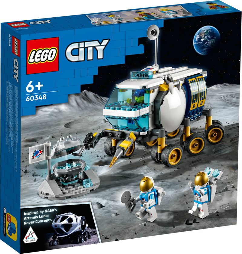LEGO-City-60348-Rover-Lunare-Modello-di-Veicolo-Spaziale-Giocattolo-Base-della-NASA-con-3-Minifigure-di-Astronauti