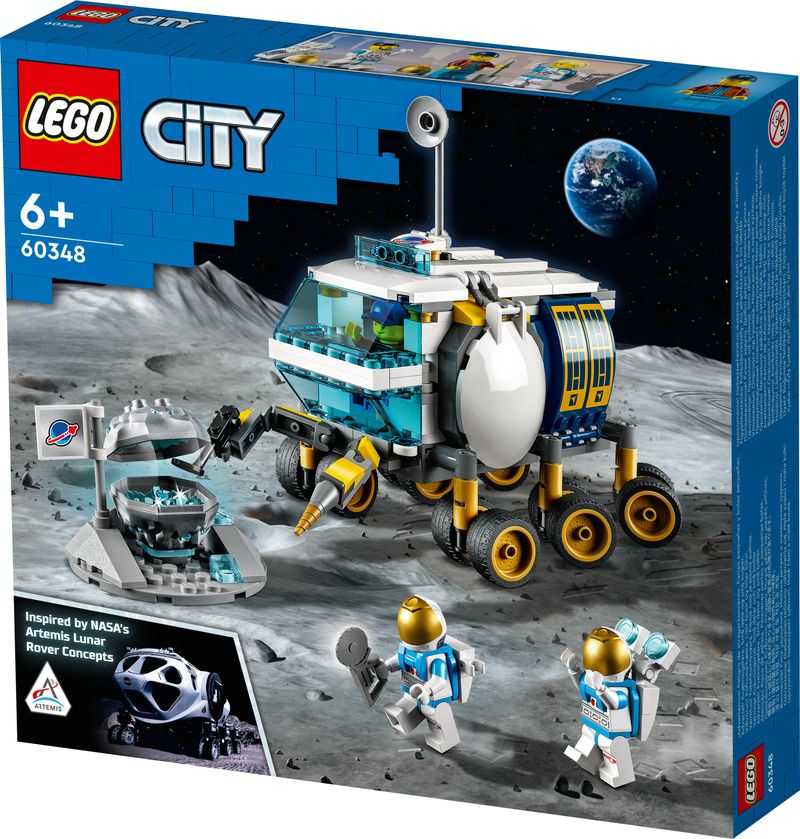 LEGO-City-60348-Rover-Lunare-Modello-di-Veicolo-Spaziale-Giocattolo-Base-della-NASA-con-3-Minifigure-di-Astronauti