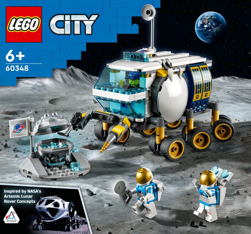 LEGO-City-60348-Rover-Lunare-Modello-di-Veicolo-Spaziale-Giocattolo-Base-della-NASA-con-3-Minifigure-di-Astronauti