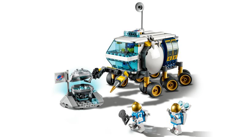 LEGO-City-60348-Rover-Lunare-Modello-di-Veicolo-Spaziale-Giocattolo-Base-della-NASA-con-3-Minifigure-di-Astronauti
