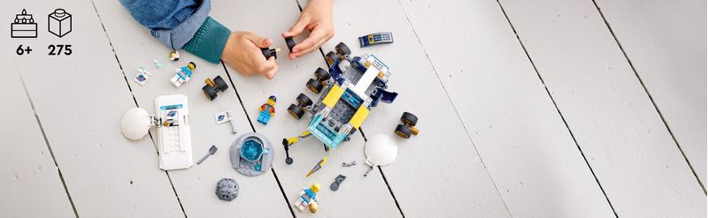 LEGO-City-60348-Rover-Lunare-Modello-di-Veicolo-Spaziale-Giocattolo-Base-della-NASA-con-3-Minifigure-di-Astronauti