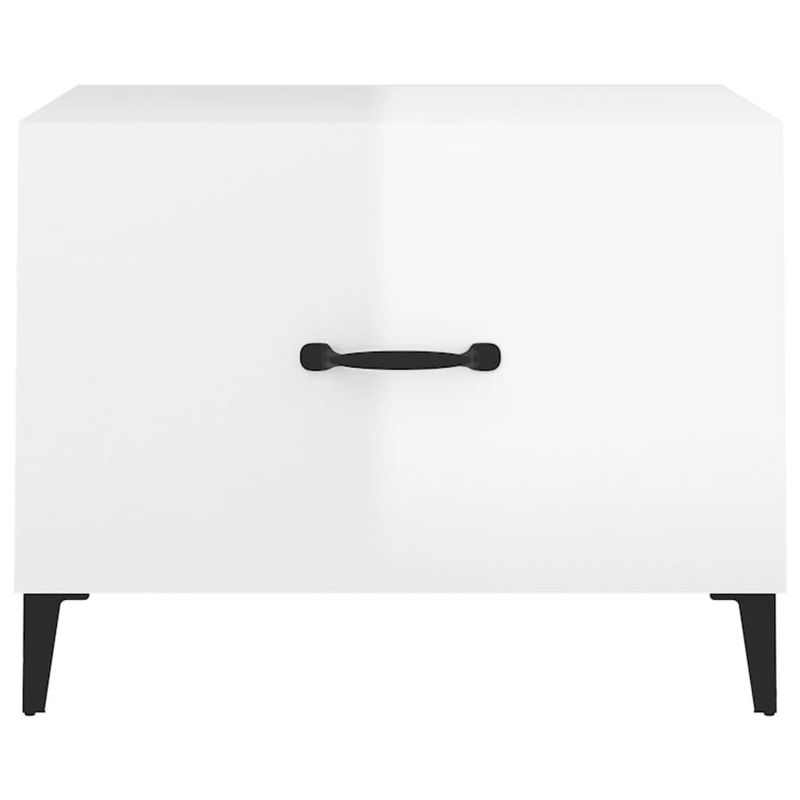 Tavolino-Salotto-con-Gambe-in-Metallo-Bianco-Lucido-50x50x40cm