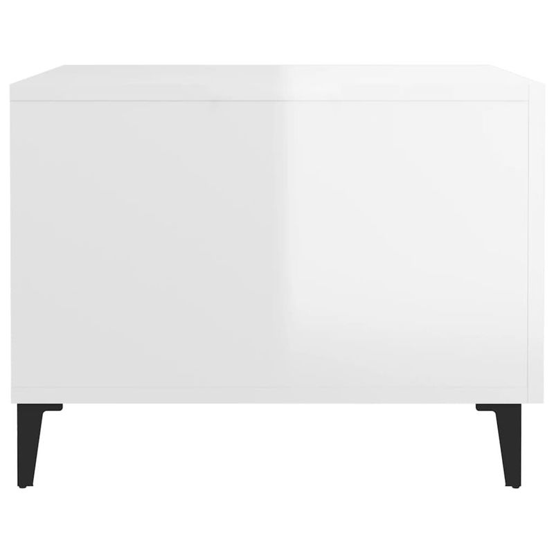 Tavolino-Salotto-con-Gambe-in-Metallo-Bianco-Lucido-50x50x40cm