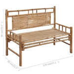 vidaXL-Panchina-da-Giardino-con-Cuscino-120-cm-in-Bambu