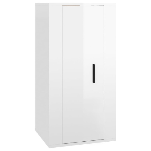 Set-Mobili-Porta-TV-3-pz-Bianco-Lucido-in-Legno-Multistrato
