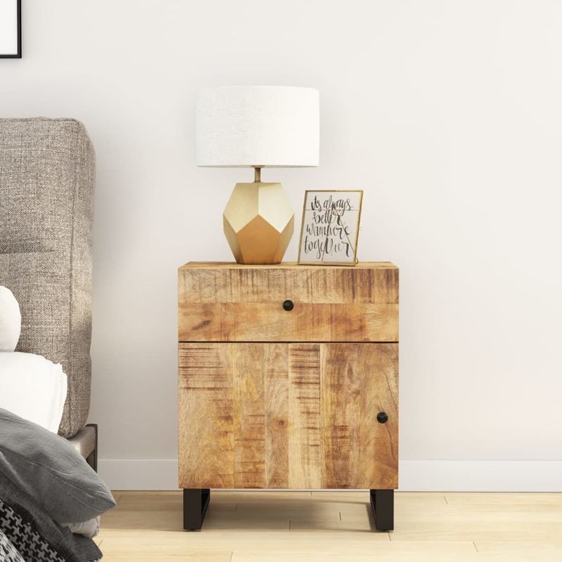 vidaXL-Comodino-50x33x60cm-Legno-Massello-di-Mango-e-Legno-Multistrato