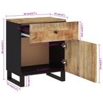 vidaXL-Comodino-50x33x60cm-Legno-Massello-di-Mango-e-Legno-Multistrato