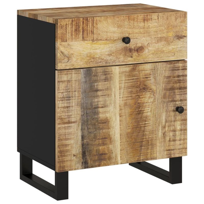 vidaXL-Comodino-50x33x60cm-Legno-Massello-di-Mango-e-Legno-Multistrato