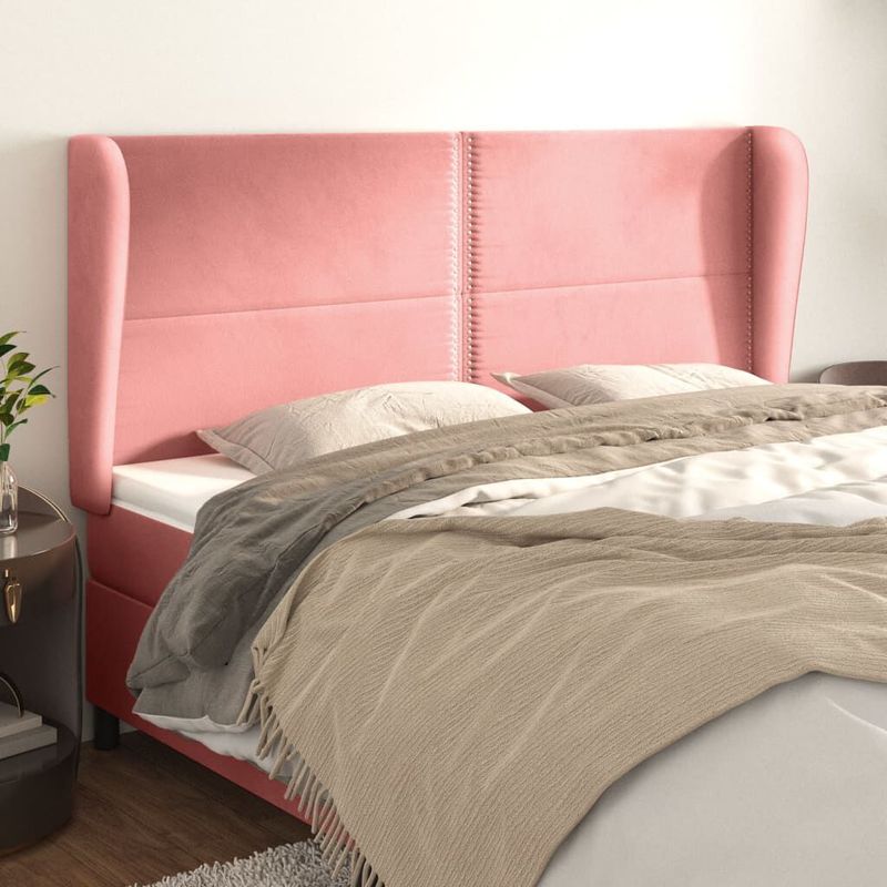 Testiera-ad-Orecchio-Rosa-183x23x118-128-cm-in-Velluto