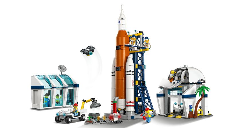 LEGO-City-60351-Centro-Spaziale-Giocattoli-Creativi-per-Bambini-di-7--Anni-Base-NASA-con-6-Minifigure-di-Astronauti