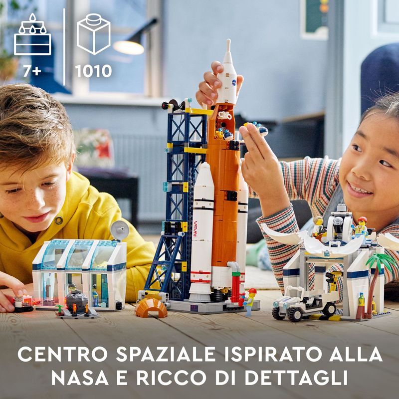 LEGO-City-60351-Centro-Spaziale-Giocattoli-Creativi-per-Bambini-di-7--Anni-Base-NASA-con-6-Minifigure-di-Astronauti