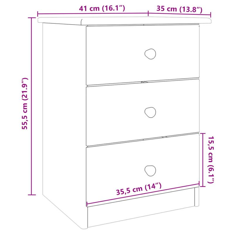 vidaXL-Comodino-ALTA-41x35x55-cm-in-Legno-Massello-di-Pino