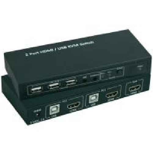 SpeaKa Professional 2 Port KVM-Umschalter HDMI USB 1920 x 1080 Pixel