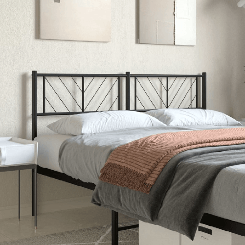 vidaXL-Testiera-in-Metallo-Nero-140-cm