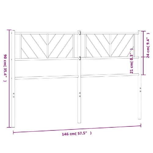 vidaXL-Testiera-in-Metallo-Nero-140-cm