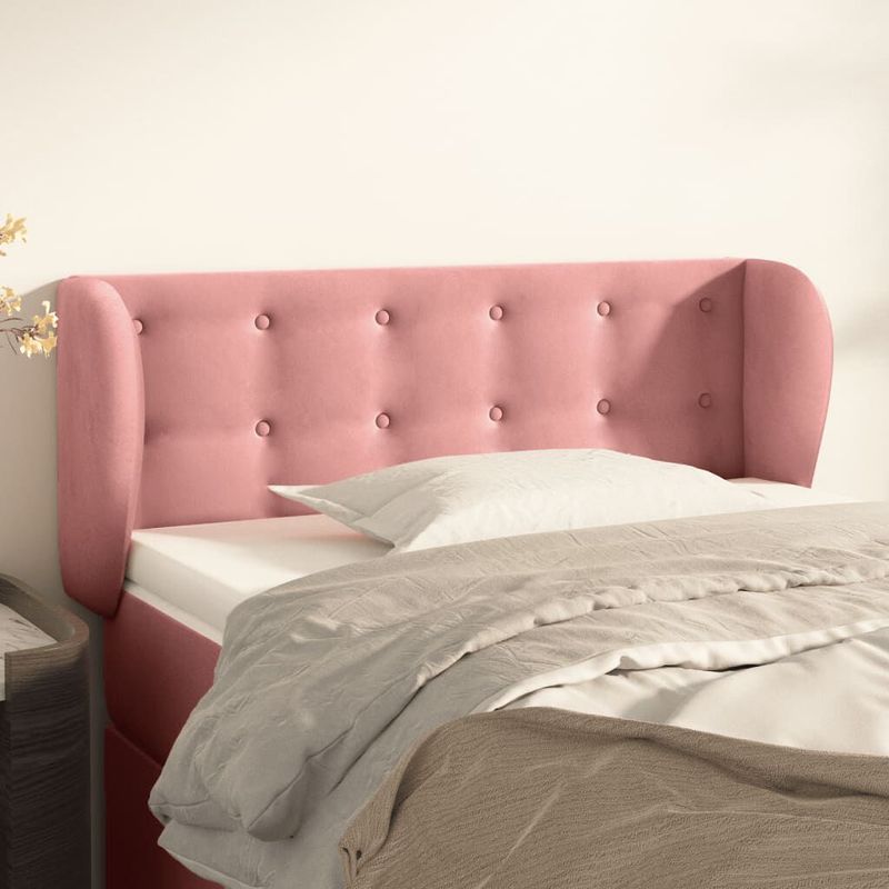 vidaXL-Testiera-ad-Orecchio-Rosa-83x23x78-88-cm-in-Velluto