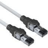 ACT Grey 1 meter S/FTP CAT6A IDC 4PPoE / PoE++ 100W LSZH patch cable snagless with RJ45 connectors