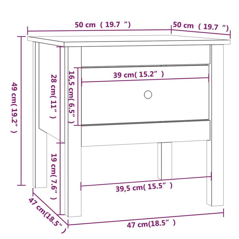 Tavolini-2-pz-Grigi-50x50x49-cm-Legno-Massello-di-Pino