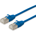Equip Slim - Patch-Kabel - RJ-45 (M) zu RJ-45 (M) - 7.5 m - S/FTP - CAT 6a - geformt, ohne Haken - Blau
