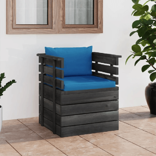 Poltrona-da-Giardino-con-Cuscini-in-Legno-di-Pino
