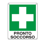 CARTELLI SEGNALATORI Cartello segnalatore - 12x14,5 cm - PRONTO SOCCORSO - alluminio - Cartelli Segnalatori