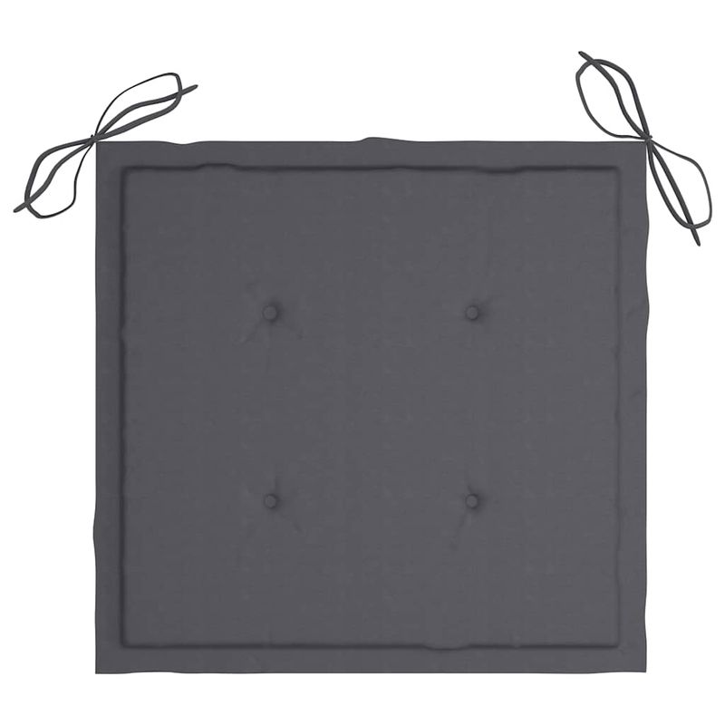 vidaXL-Sedie-da-Giardino-con-Cuscini-Antracite-4-pz-Massello-di-Teak