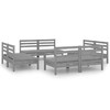 vidaXL-Set-Divani-da-Giardino-8-pz-Grigio-in-Legno-Massello-di-Pino