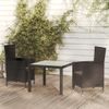 vidaXL-Set-Mobili-da-Giardino-3-pz-con-Cuscini-in-Polyrattan-Nero