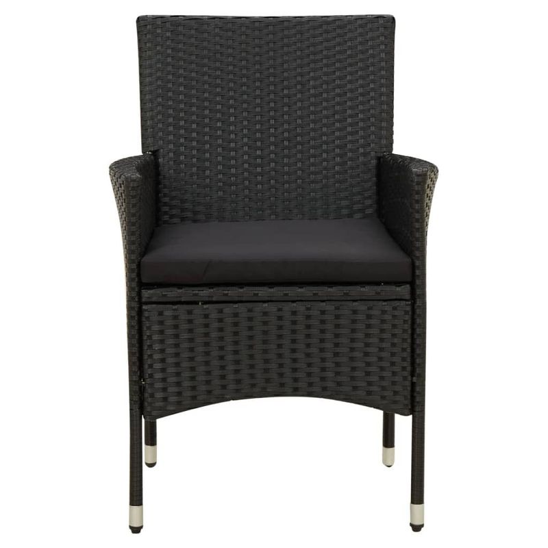 vidaXL-Set-Mobili-da-Giardino-3-pz-con-Cuscini-in-Polyrattan-Nero
