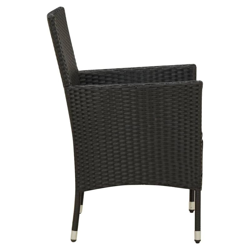 vidaXL-Set-Mobili-da-Giardino-3-pz-con-Cuscini-in-Polyrattan-Nero